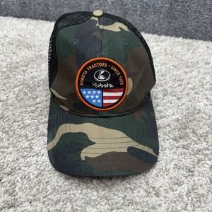Kubota tractors snapback trucker hat cap camo men's adjustable